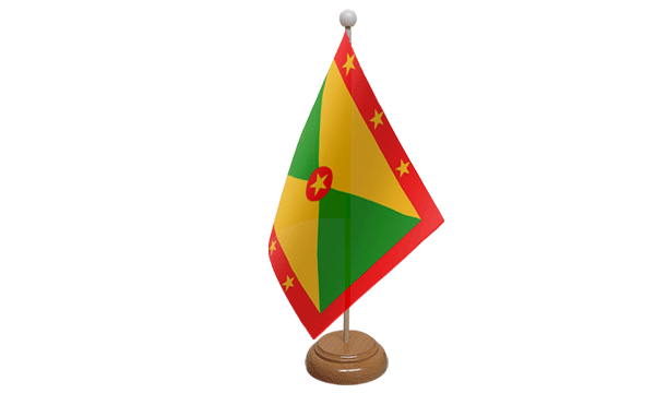 Grenada Small Flag with Wooden Stand